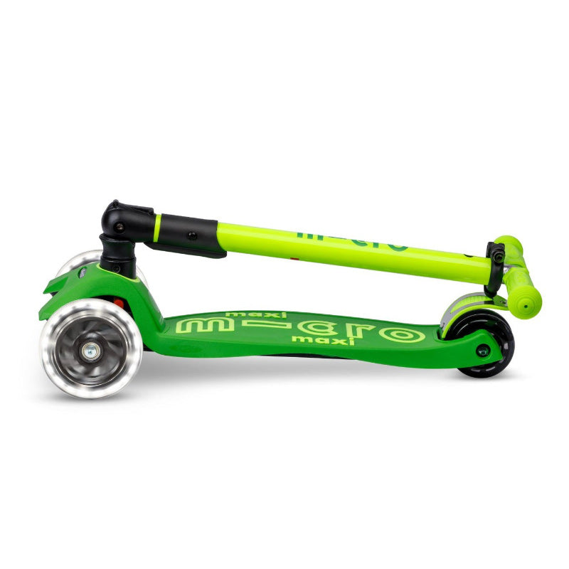 Micro Maxi Deluxe Foldable Scooter Neon LED - Parrot Green