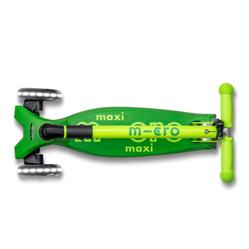 Micro Maxi Deluxe Foldable Scooter Neon LED - Parrot Green