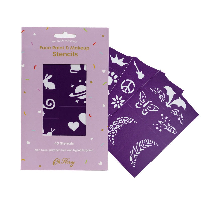 Reusable Adhesive Face Paint/Makeup Stencils - Purple