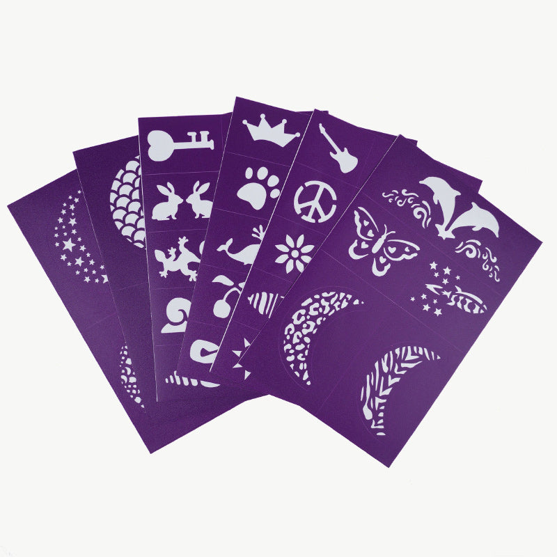 Reusable Adhesive Face Paint/Makeup Stencils - Purple