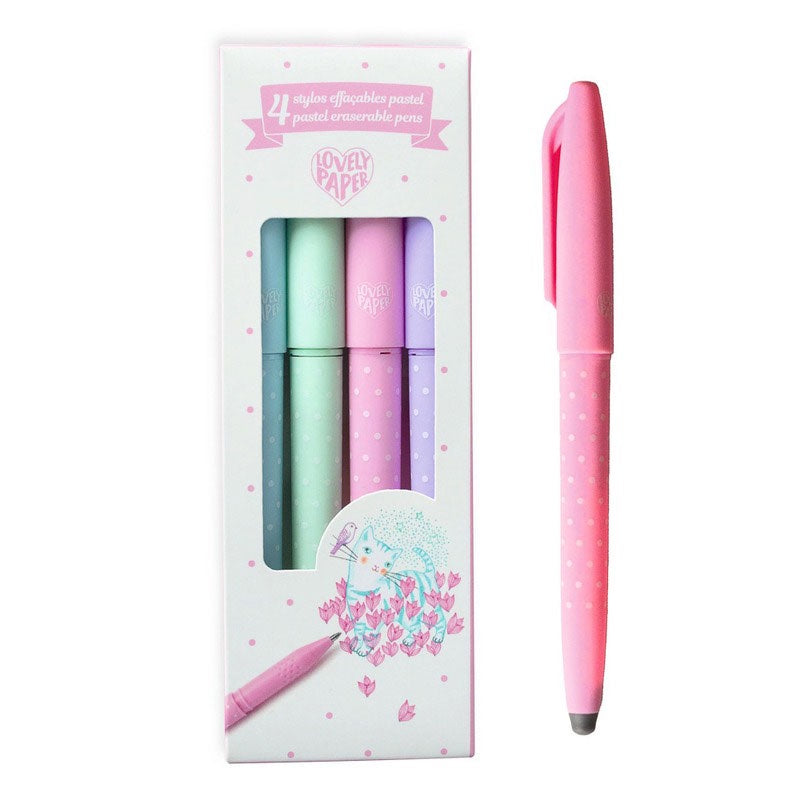 Djeco 4 Erasable Pens - Pastel