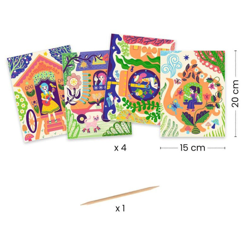 Djeco Scratch Cards - Wacky Houses