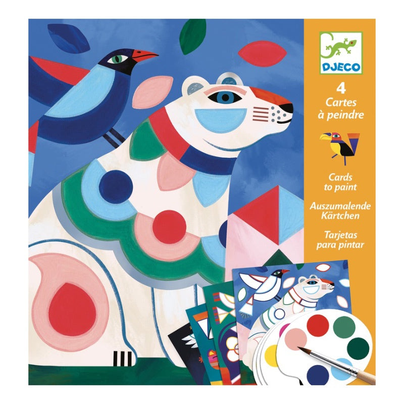 Djeco Cards To Paint - Fanciful Animals