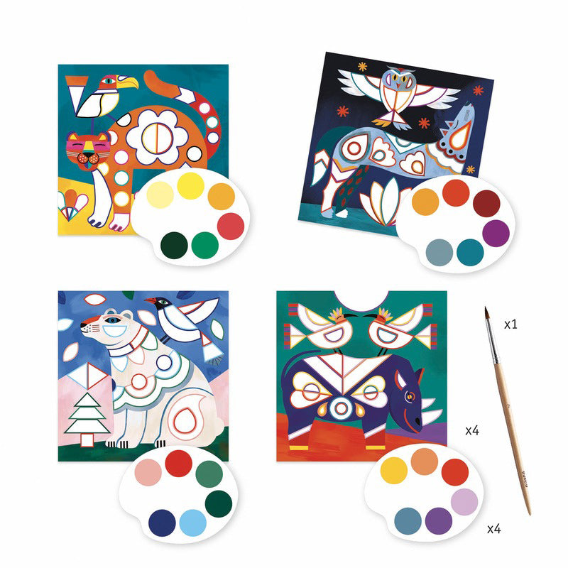 Djeco Cards To Paint - Fanciful Animals