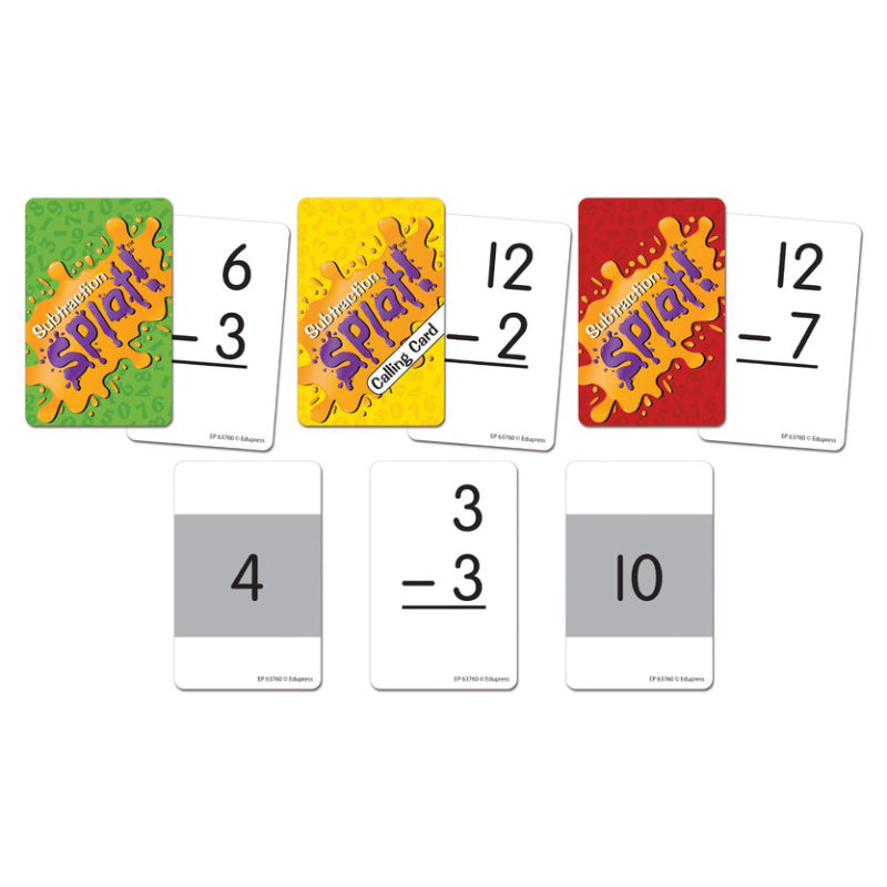 Splat Card Game - Subtraction