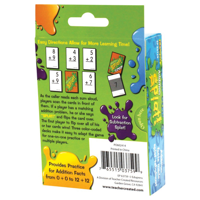 Splat Card Game - Addition