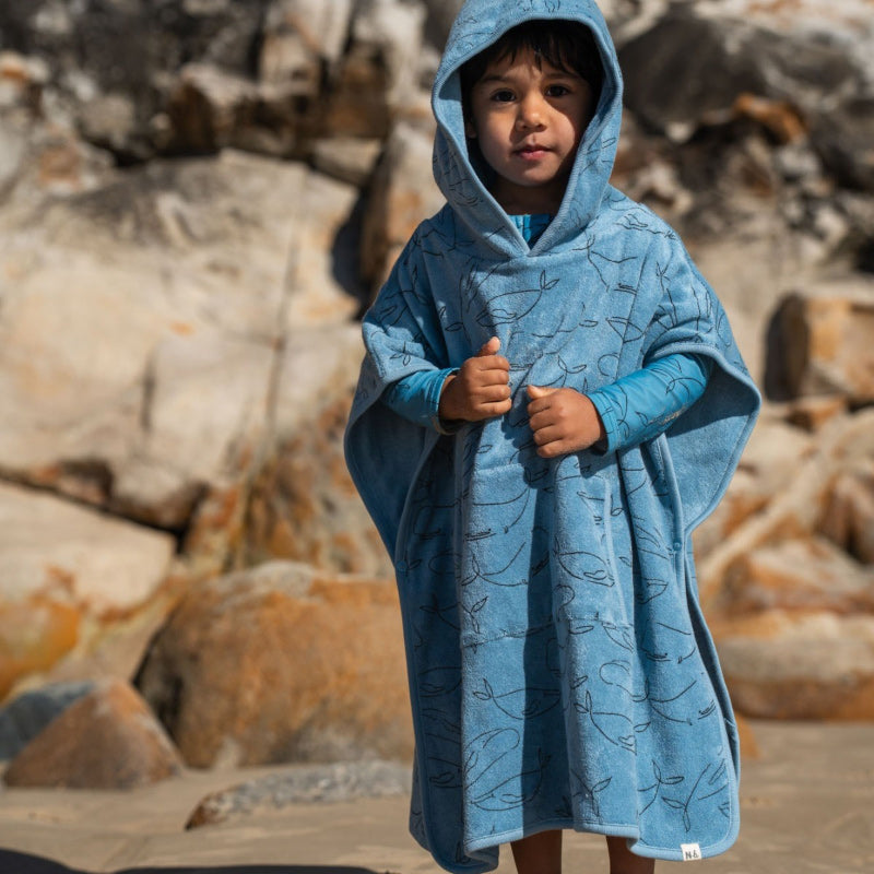 Nature Baby Poncho Towel - Blue Whale