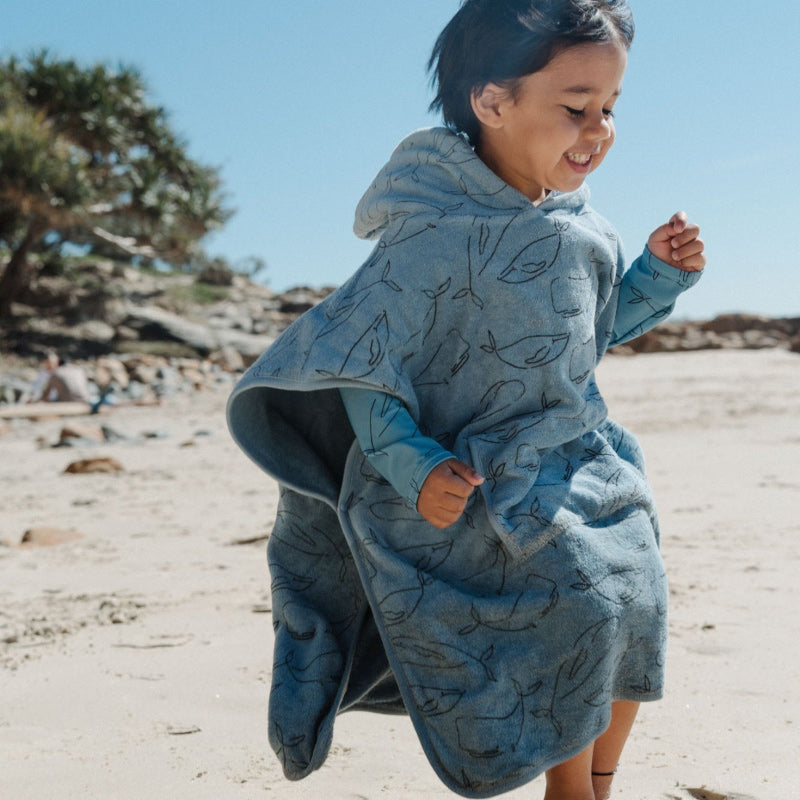 Nature Baby Poncho Towel - Blue Whale