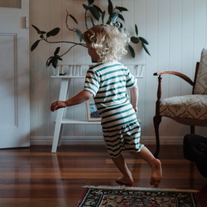 Nature Baby Shortie PJ Set - Peppermint Stripe