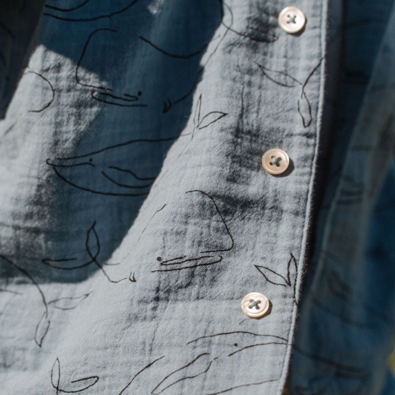 Nature Baby Seren Set Muslin - Blue Whale