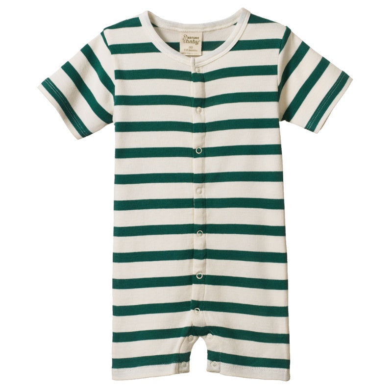 Nature Baby Summer Sleepy Suit - Peppermint Stripe