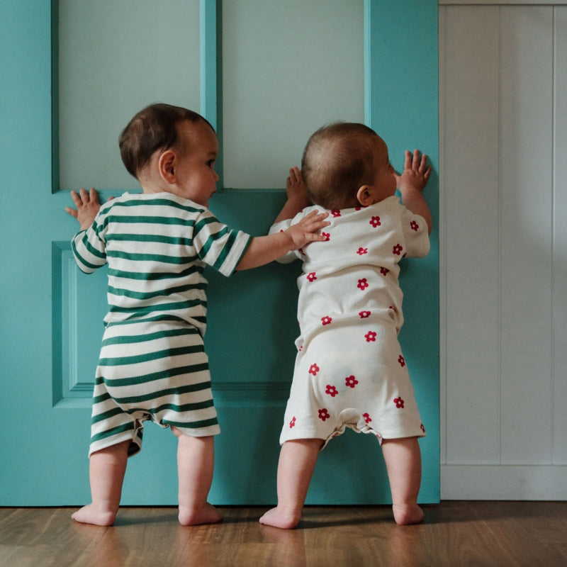 Nature Baby Summer Sleepy Suit - Peppermint Stripe