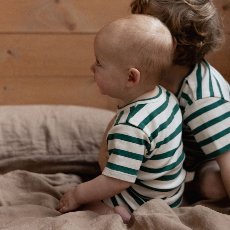 Nature Baby Summer Sleepy Suit - Peppermint Stripe