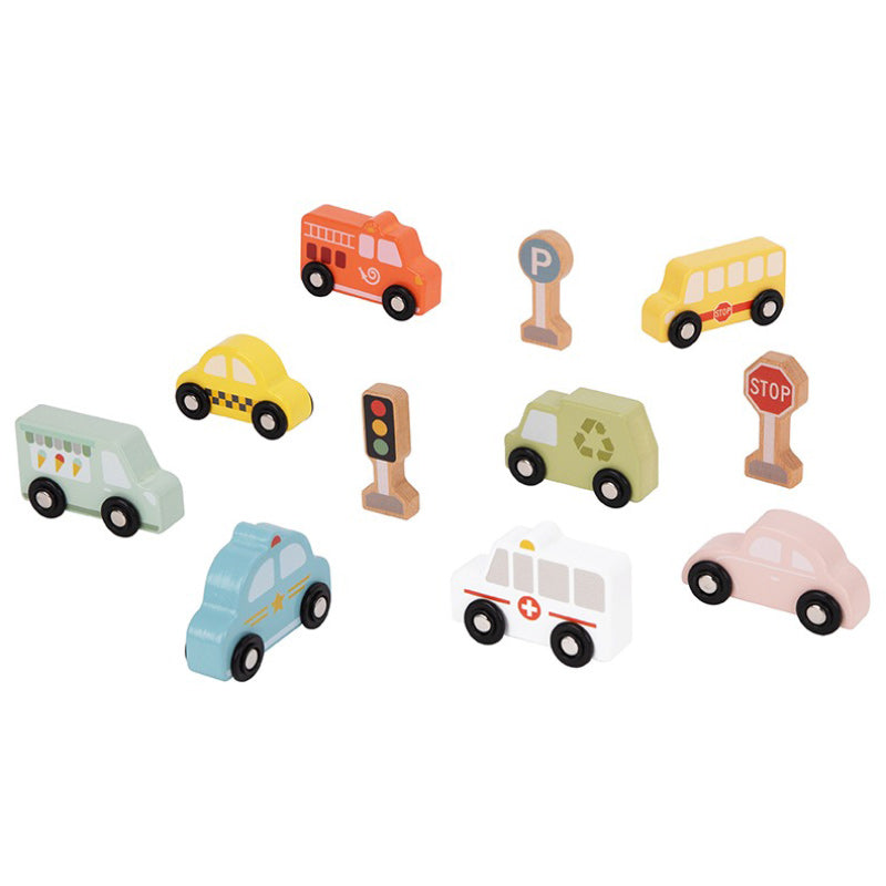 Wooden Transportation And Street Sign Set