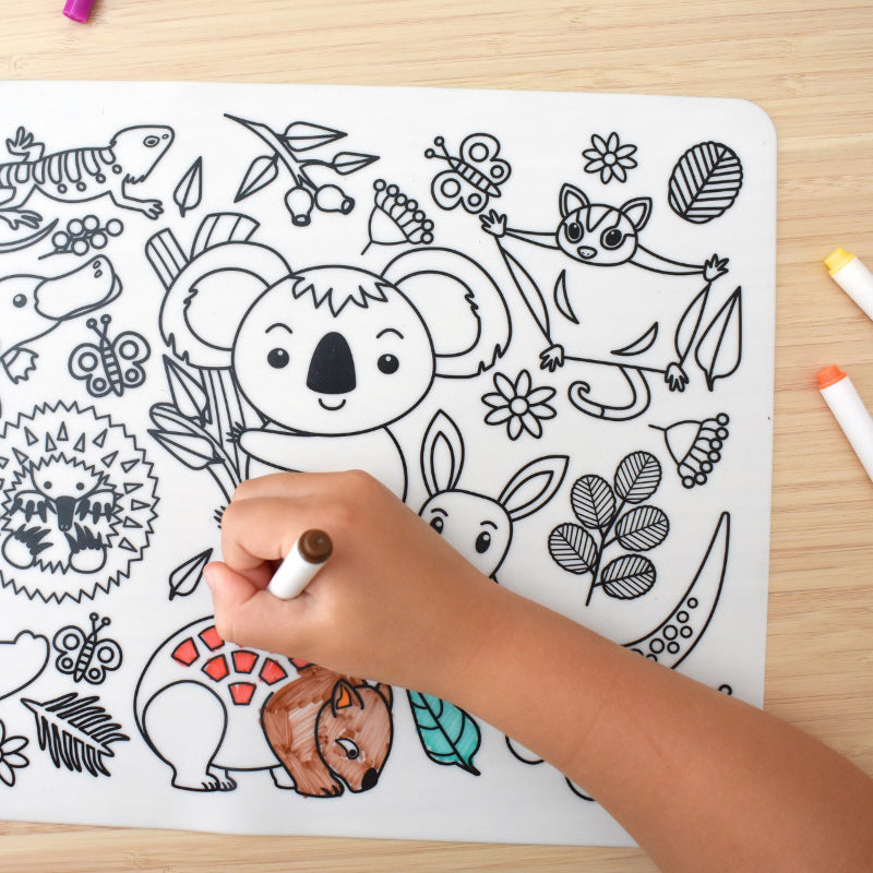 Reusable Silicone Drawing Mat - Australian Animals
