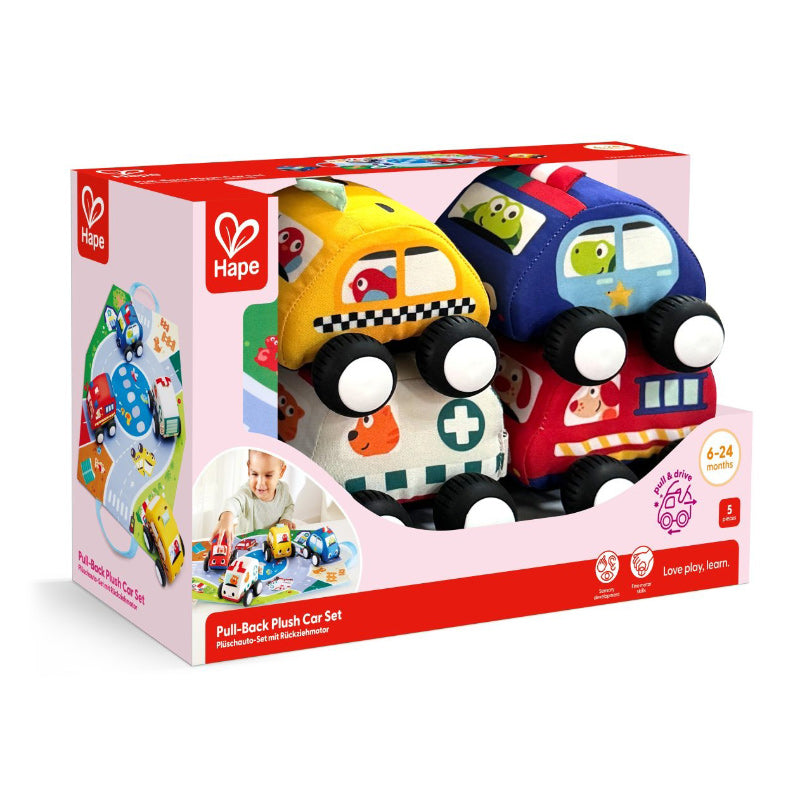 Pull-Back Plush Car Set