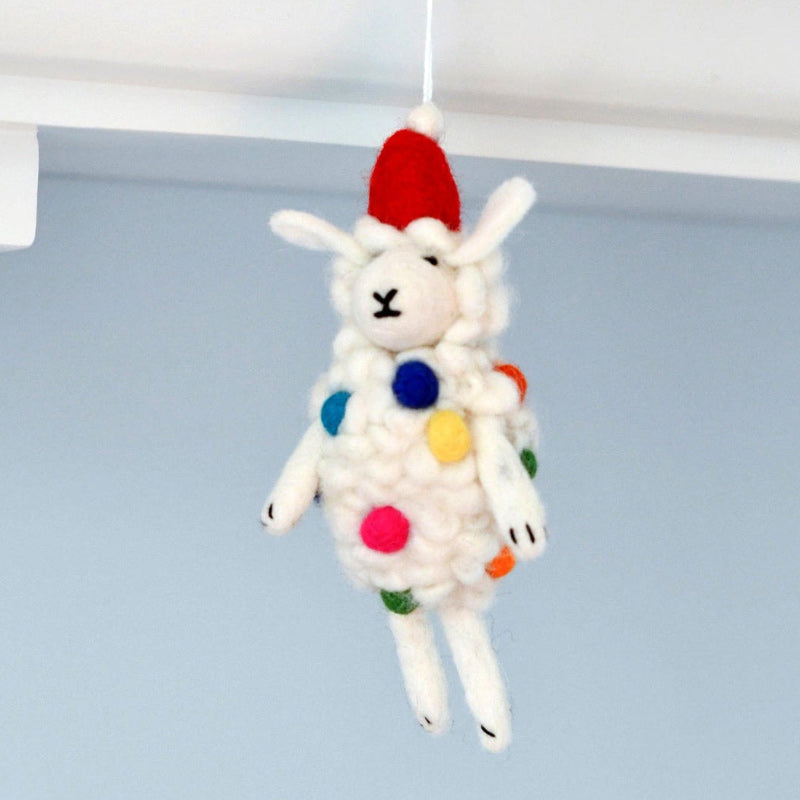 Felt Sheep Lamb Christmas Ornament