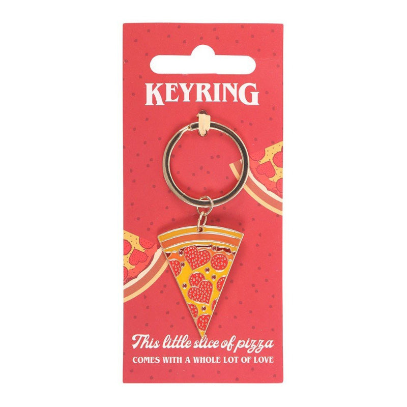 Metal Enamel Keyring - Pizza Slice