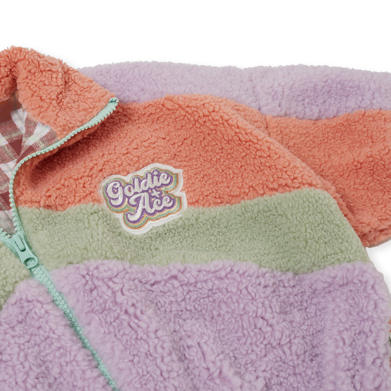 Goldie + Ace Frankie Sherpa Jacket - Lilac/Peach/Mint