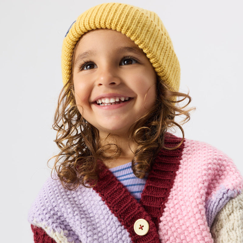 Goldie + Ace Colour Block Cardigan - Lilac/Pink
