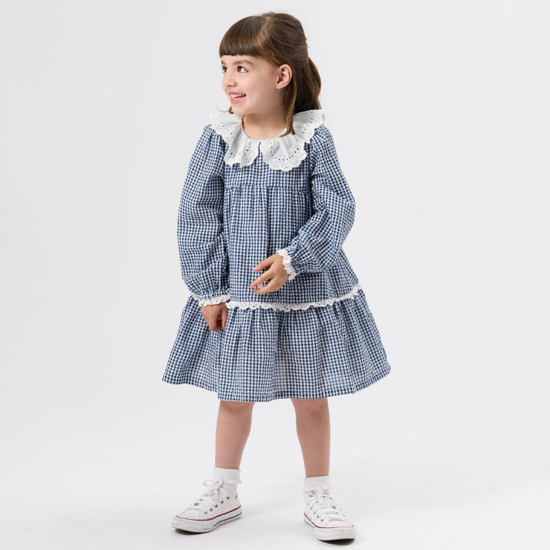 Goldie + Ace Collared Dress - Blue Gingham
