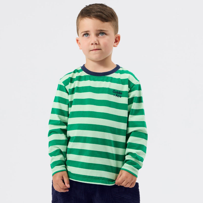 Goldie + Ace Essential Stripe LS Top - Green
