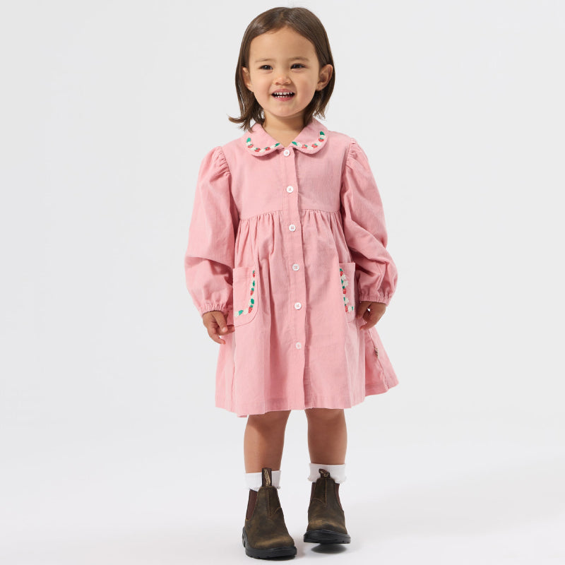 Goldie + Ace Corduroy Collar Dress - Wild Strawberry
