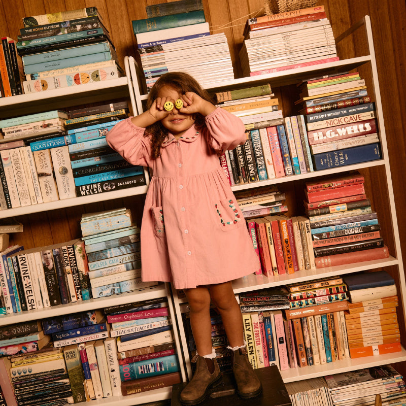 Goldie + Ace Corduroy Collar Dress - Wild Strawberry