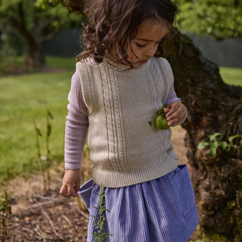 Nature Baby Walter Vest - Oatmeal Marl Cable Knit
