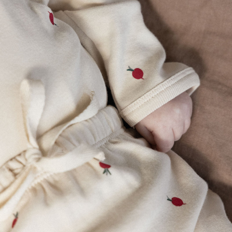 Nature Baby Footed Romper - Radish Print