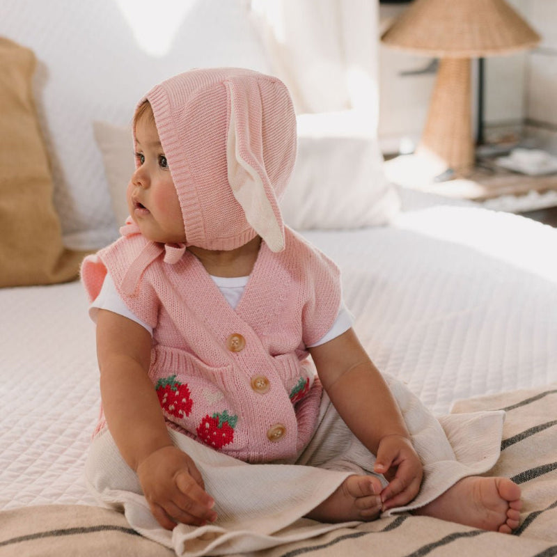 Acorn Bunny Beanie - Pink
