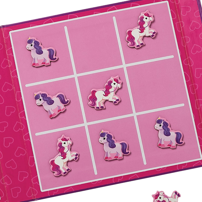 Tiger Tribe Magnetic Game - Tic Tac Toe & Checkers - Unicorn