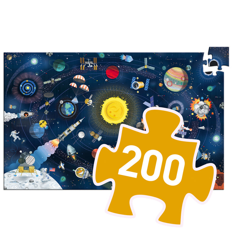 Djeco 200PC Observation Puzzle & Booklet - Space