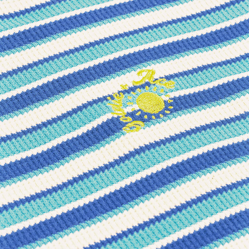 Goldie + Ace Waffle Stripe T-Shirt - Blue