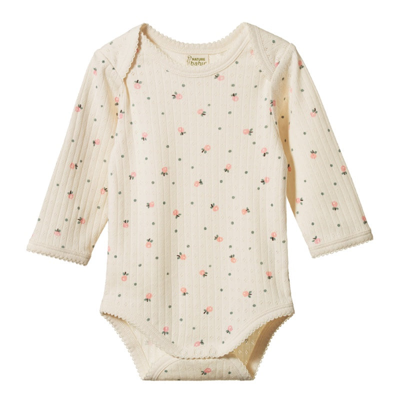 Nature Baby Long Sleeve Bodysuit - Pointelle Posey Blossom