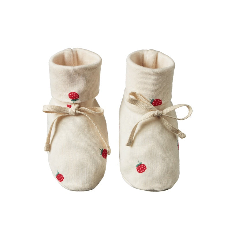 Nature Baby Booties - Raspberry Print