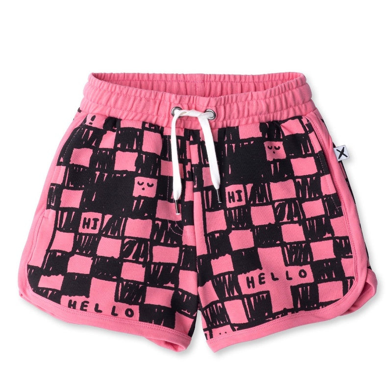 Minti Sketchy Grid Short - Pink