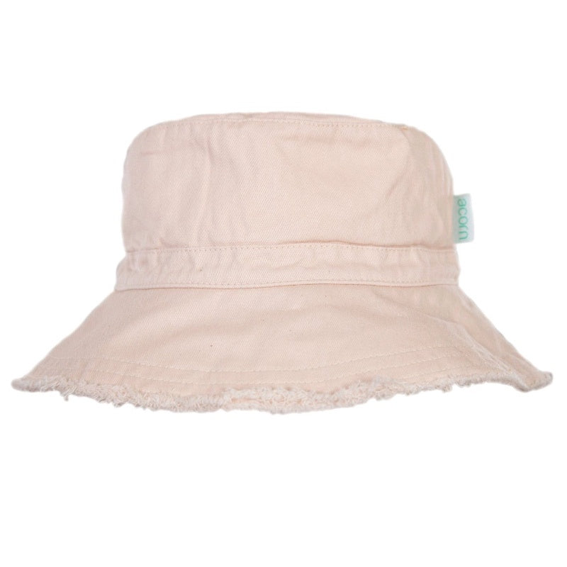 Acorn Frayed Bucket Hat - Vanilla