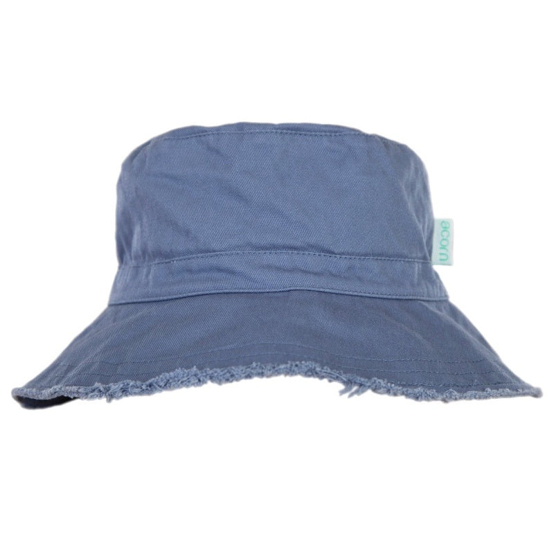 Acorn Frayed Bucket Hat - Sky Blue