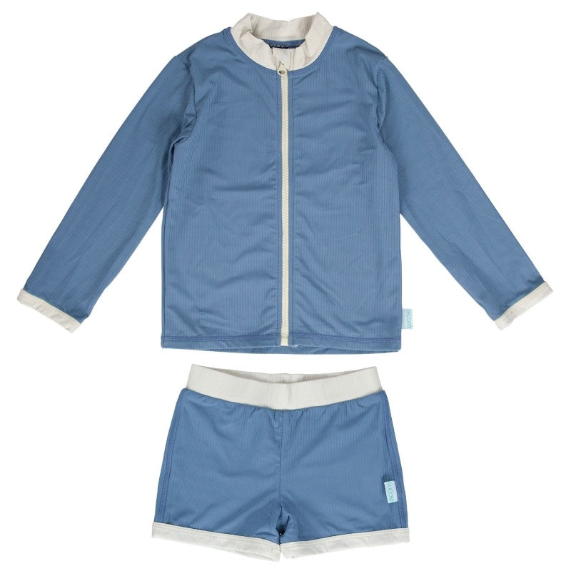 Acorn Zip Rashie Top & Shorts - Atlantic