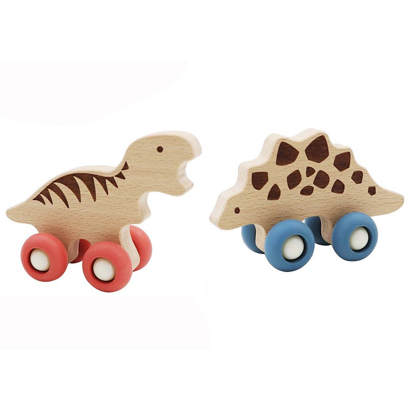 Wooden Dinosaur Movers - Tyrannosaurus & Stegosaurus