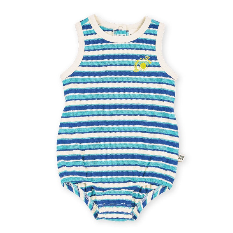 Goldie + Ace Waffle Bubble Romper - Blue