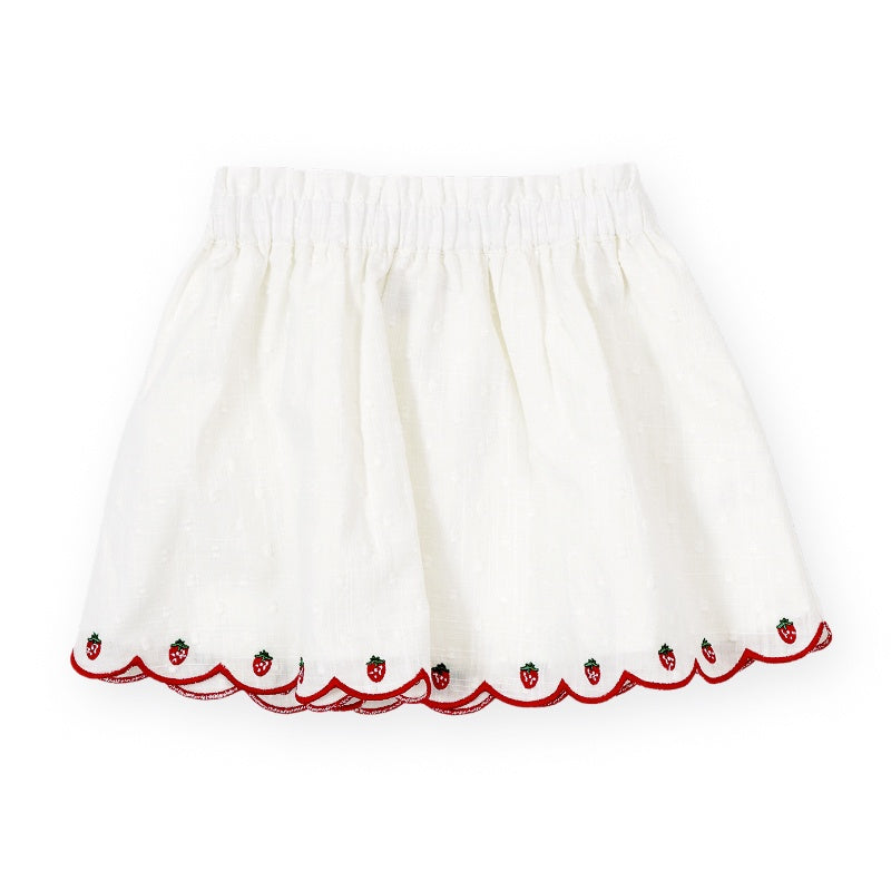 Goldie + Ace Scallop Hem Skirt - Strawberry