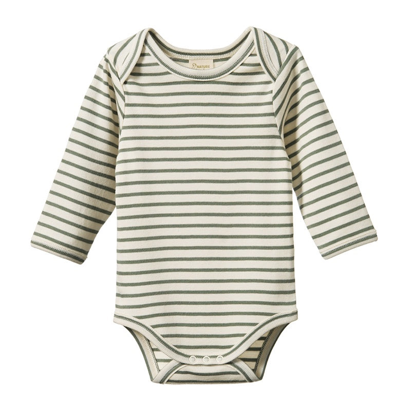 Nature Baby LS Bodysuit - Nettle Sailor Stripe