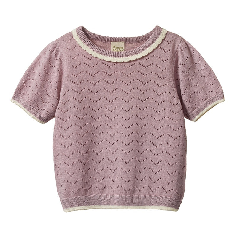 Nature Baby Maeve Tee - Lilac Pointelle