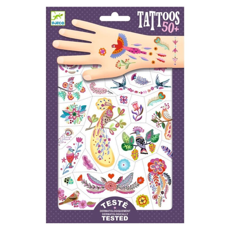 Djeco 50+ Tattoos - Bright Birds