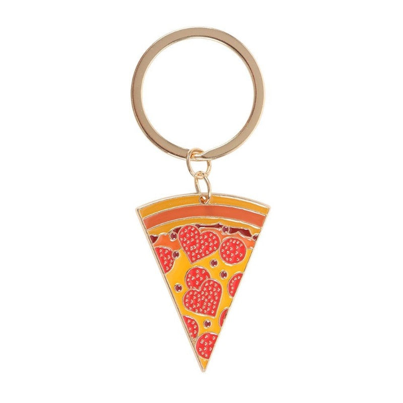Metal Enamel Keyring - Pizza Slice