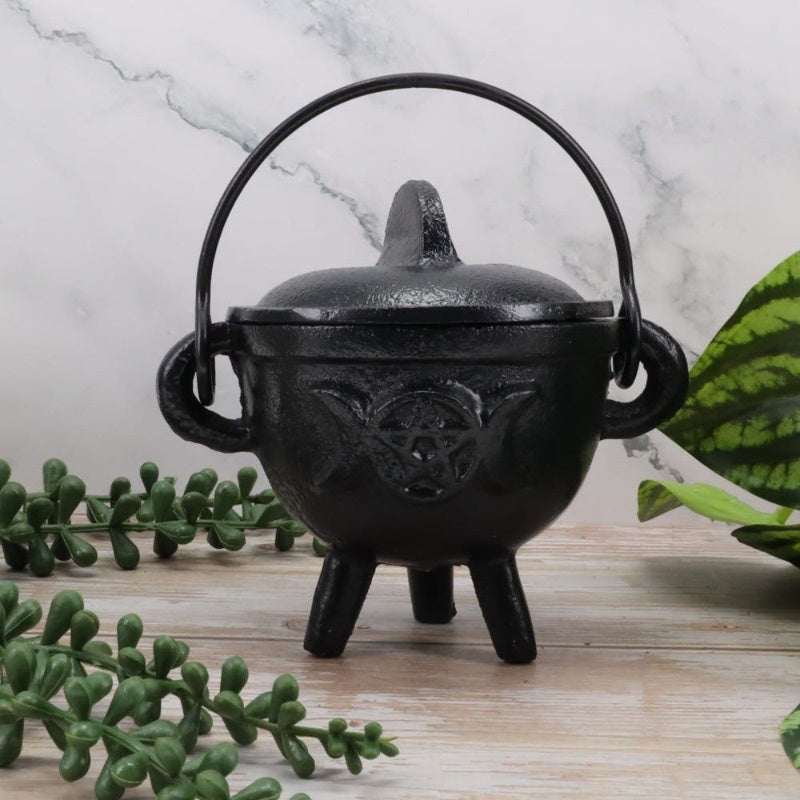 Cast Iron Triple Moon Cauldron