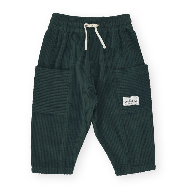 Goldie + Ace Kit Corduroy Pocket Pants - Moss