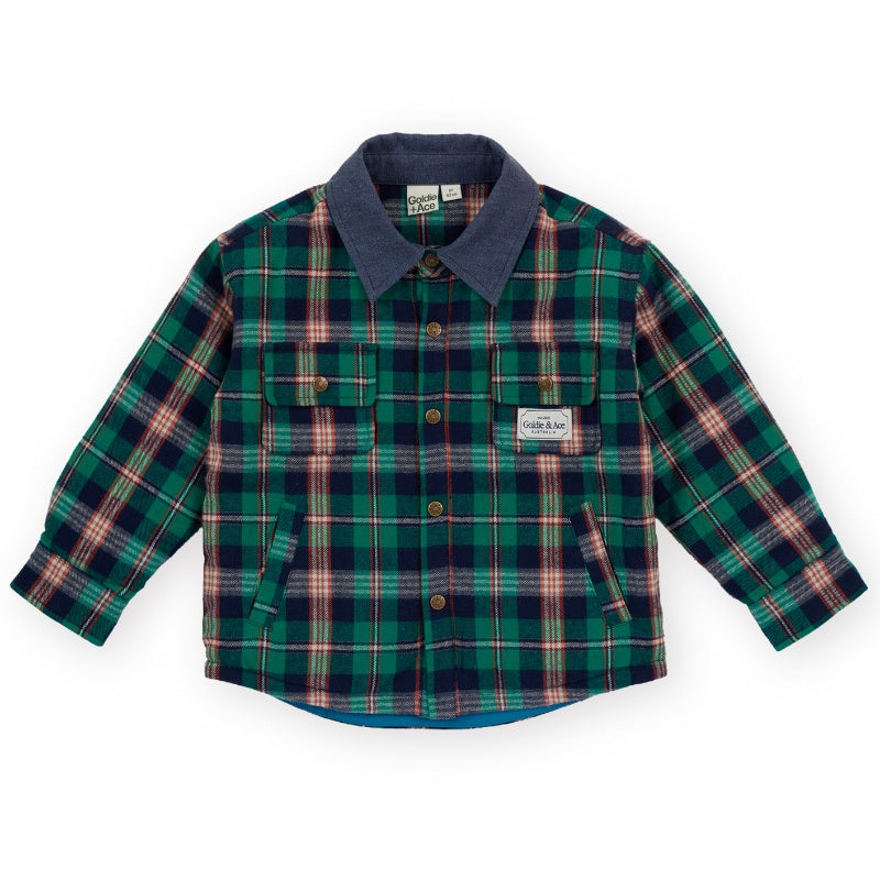 Goldie + Ace Padded Shacket - Check